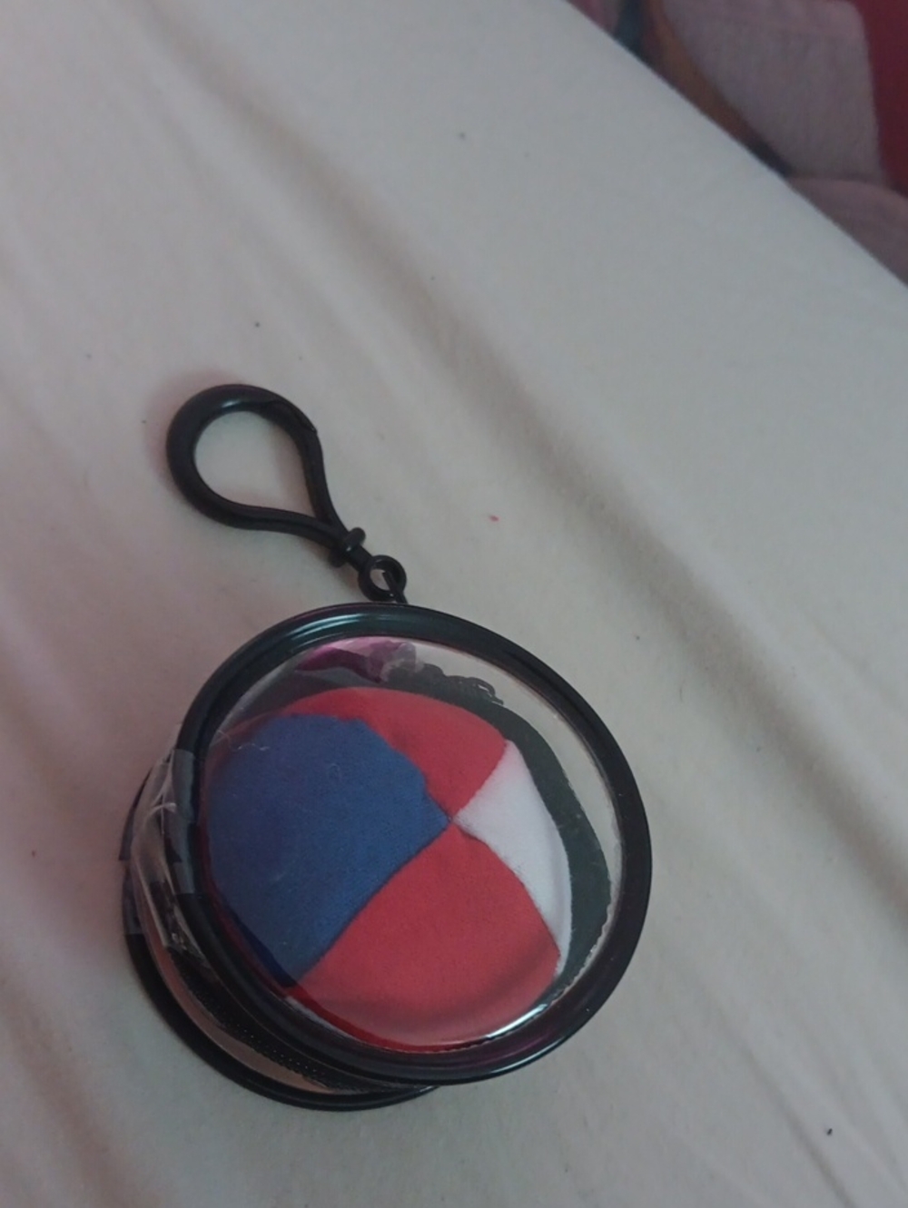 Kids Colorful Foam Ball Keychain - Red Blue White
